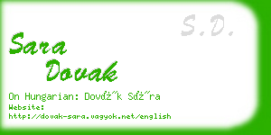 sara dovak business card